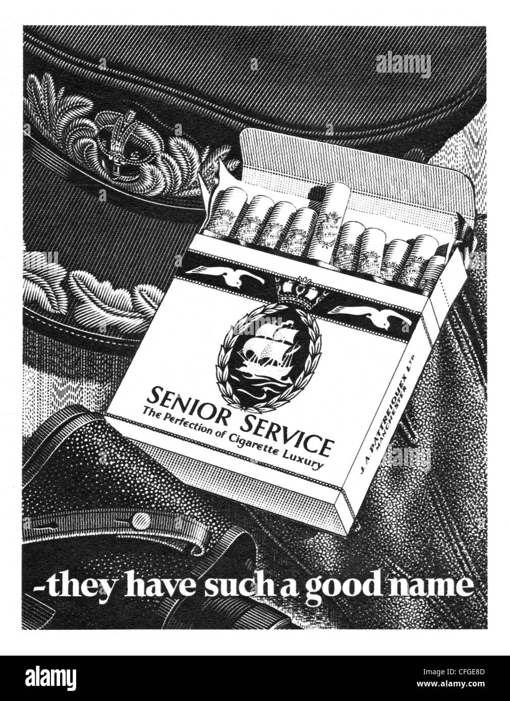 Senior Service publicité des cigarettes à partir de 1952 Banque D'Images