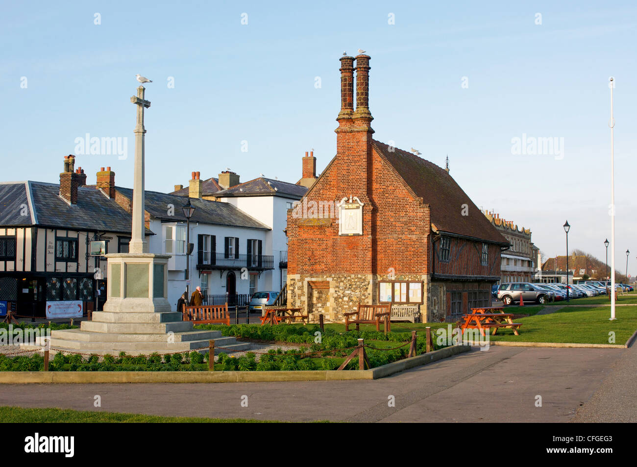 17e siècle sans objet Hall construit en 1650 dans la pittoresque ville côtière de Aldeburgh, Suffolk, Angleterre. Banque D'Images