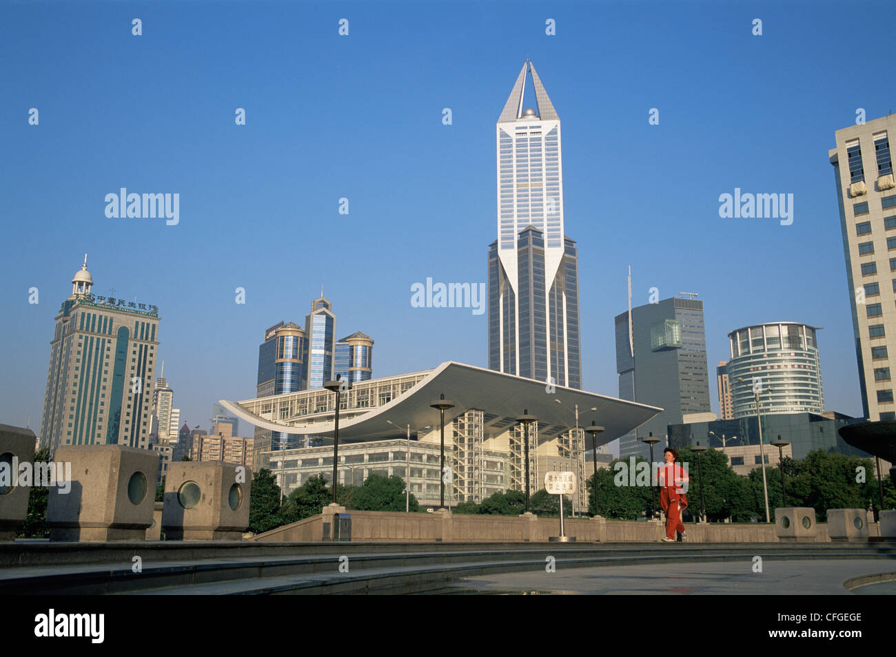 Chine, Shanghai, la Place du Peuple Banque D'Images