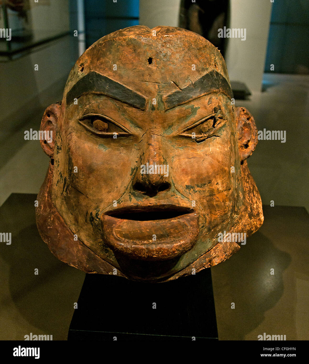 Sculpture masque Tlingit 19 premier demi-siècle de l'Alaska du Sud-est de la côte du Nord-Ouest du Pacifique américain Koloshi America United States USA Banque D'Images