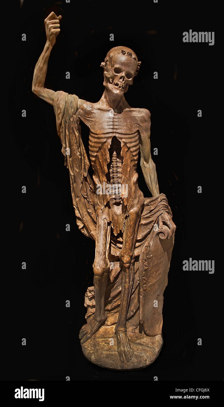 La mort innocente sainte statue d'Albâtre 1530 à l'origine le centre du cimetière des Innocents à Paris France Banque D'Images