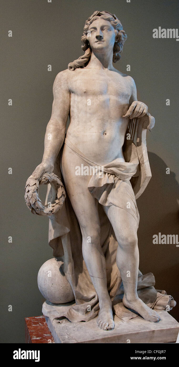 Apollon ou le Beaux Arts- Apollon ou les beaux-arts 1779 par Louis Philippe Mouchy Louvre France French Banque D'Images