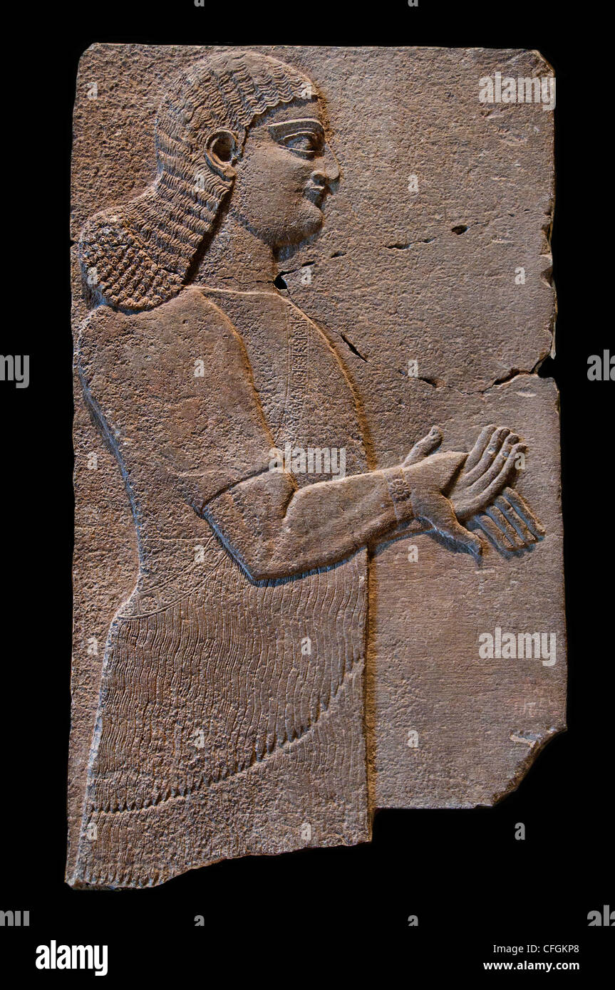 Fonctionnaires Palais Royal de Nimrud Tiglath Piléser, III siècle avant J.-C. 8 L'Iraq ville assyrienne Banque D'Images