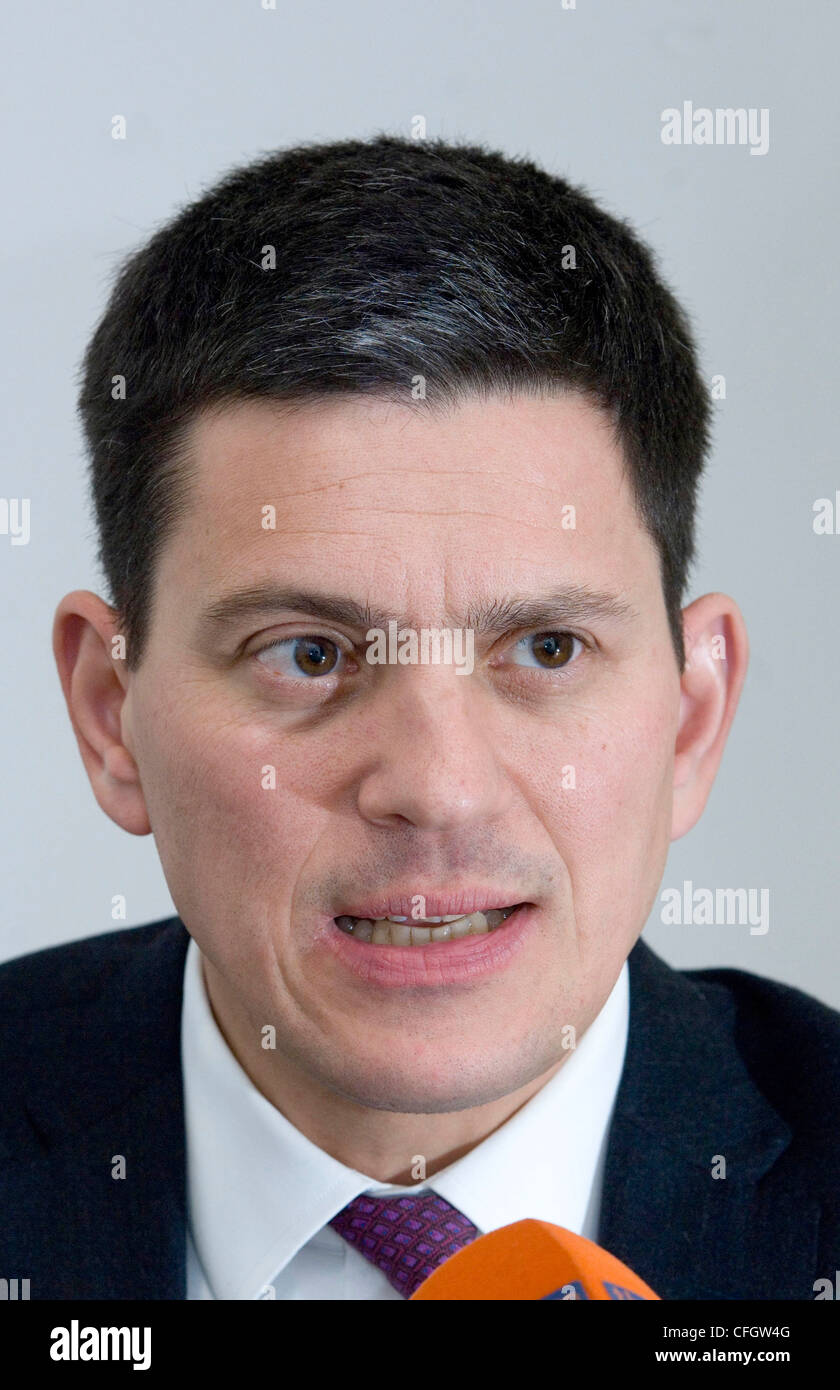 Portraits de l'homme politique David Miliband. Banque D'Images