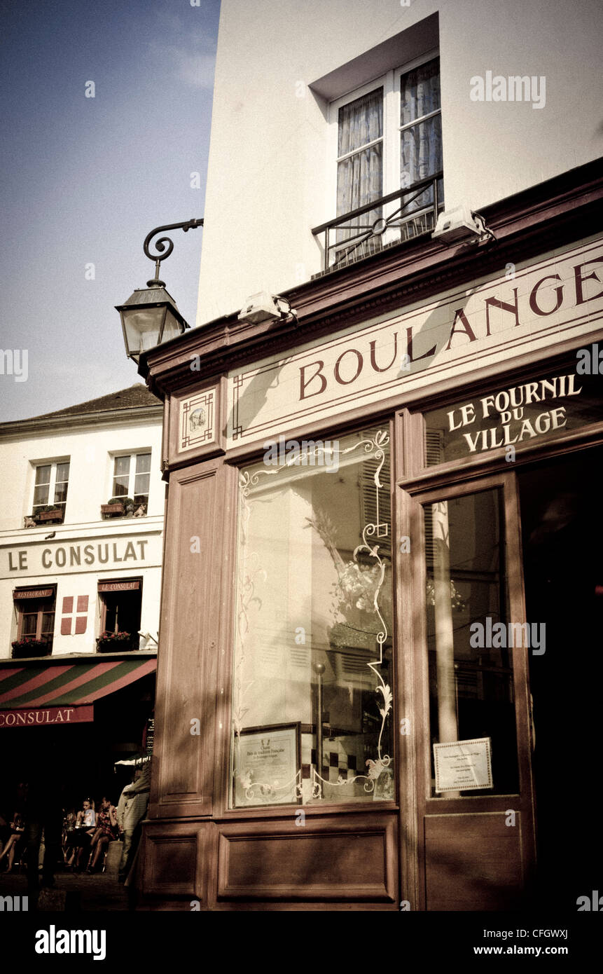 Boulangerie (boulangerie) et le Consulat, Montmartre, Paris, France Banque D'Images