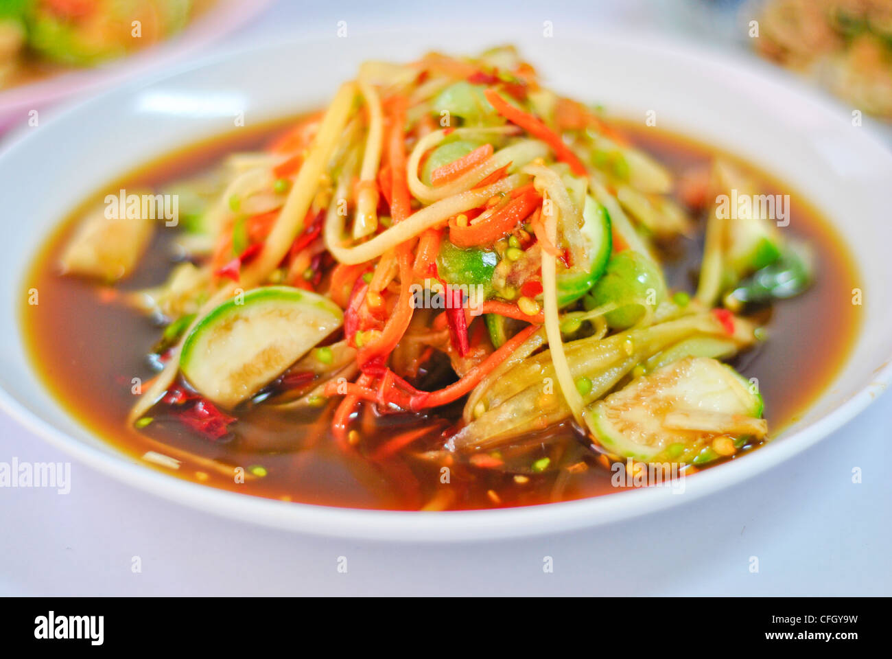 SomTum - Thai salade de papaye verte Banque D'Images