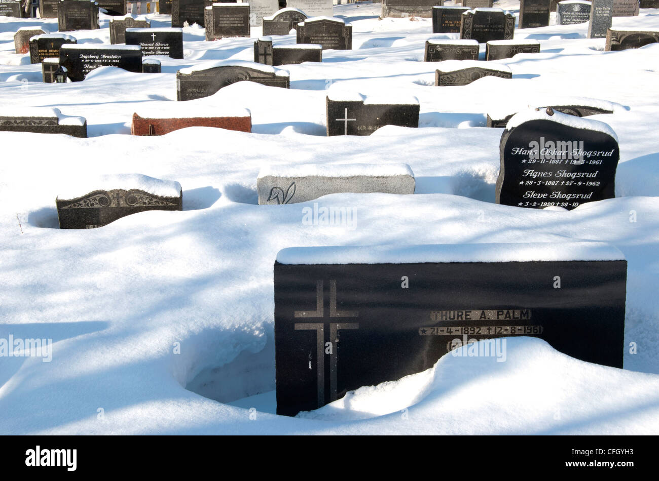 Cimetière norvégien Banque D'Images