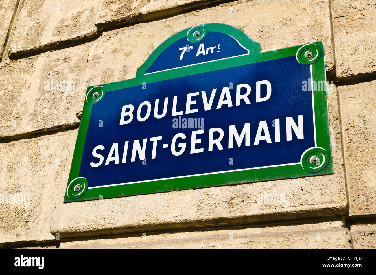 Boulevard Saint-Germain street sign, Paris, France Banque D'Images