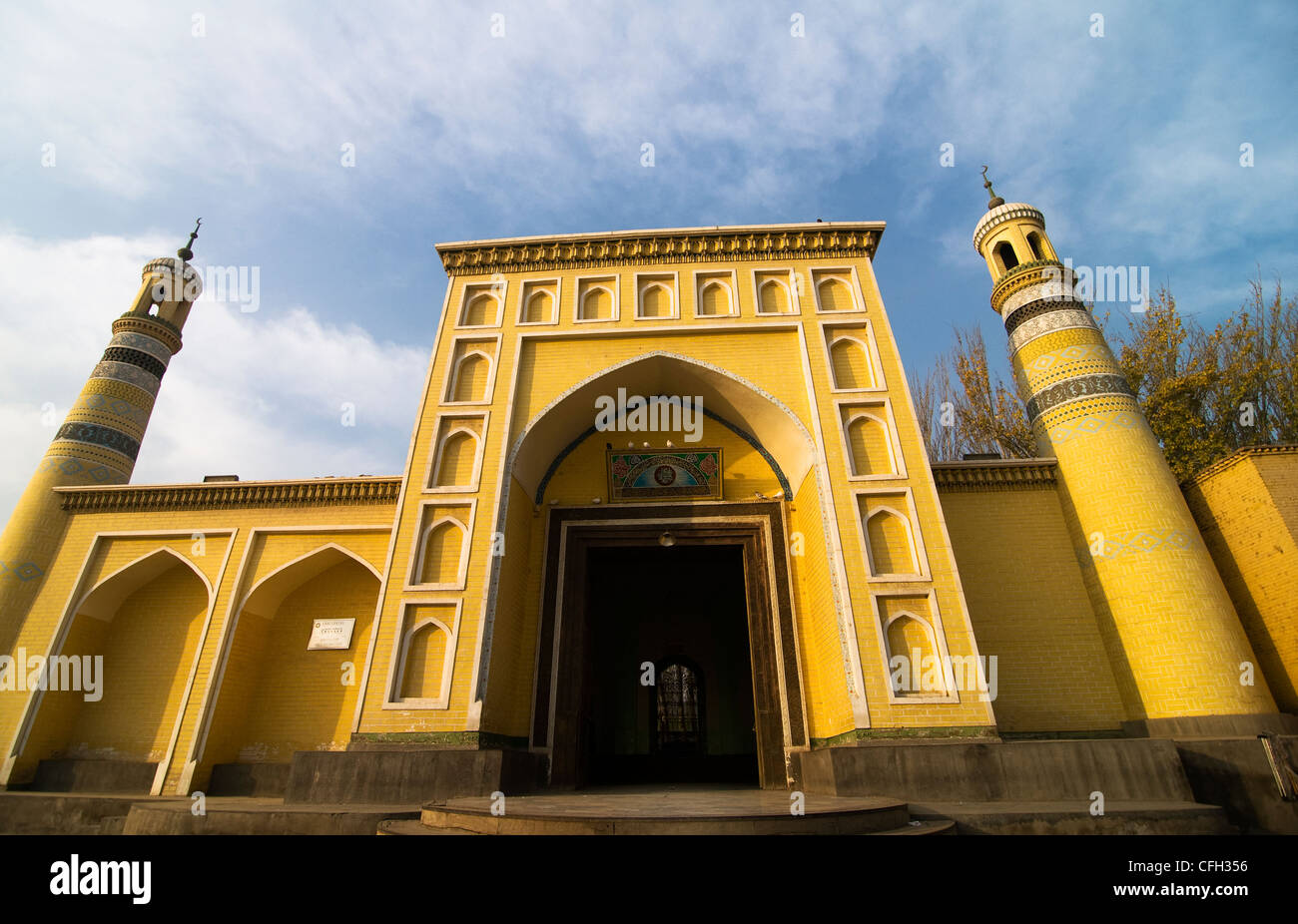 La mosquée Id Kah est le coeur de la culture ouïghoure. Banque D'Images