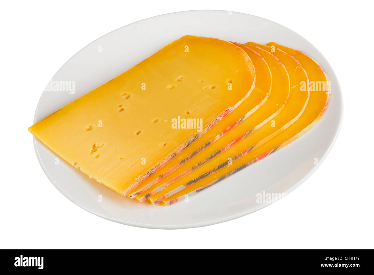 Fromage à pâte demi-comme un cut out Banque D'Images