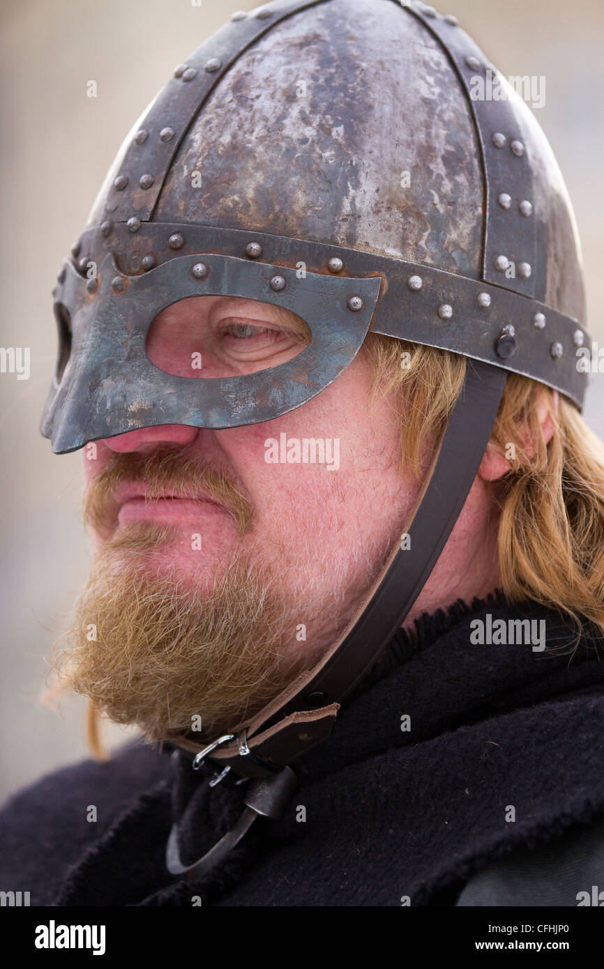 'Islandais Gunnar' (MR) au JORVIK Viking Festival qui est un festival du patrimoine Scandinaves établis dans l'État de New York, célèbre Viking Heritage, Yorkshire. Banque D'Images