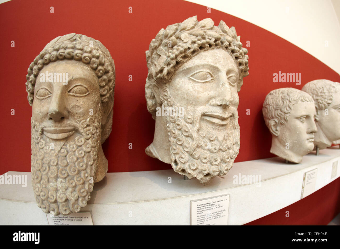 Statues de barbus Idalion Chypre Royaume-Uni British Museum Banque D'Images