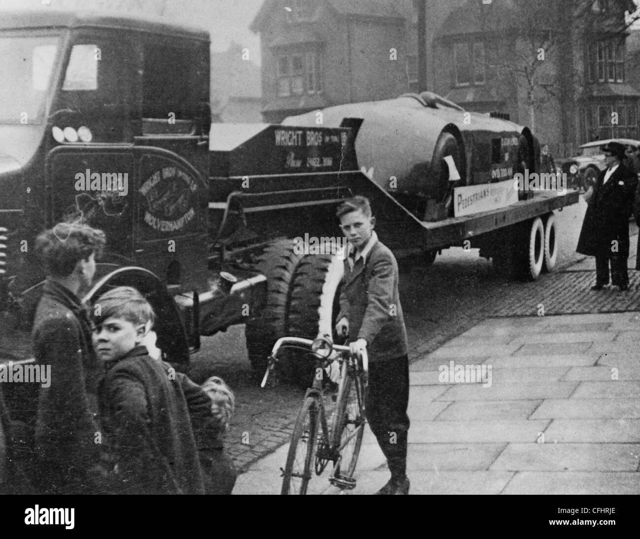 Mystère S', Sunbeam Record de vitesse automobile, Wolverhampton, 1949. Banque D'Images