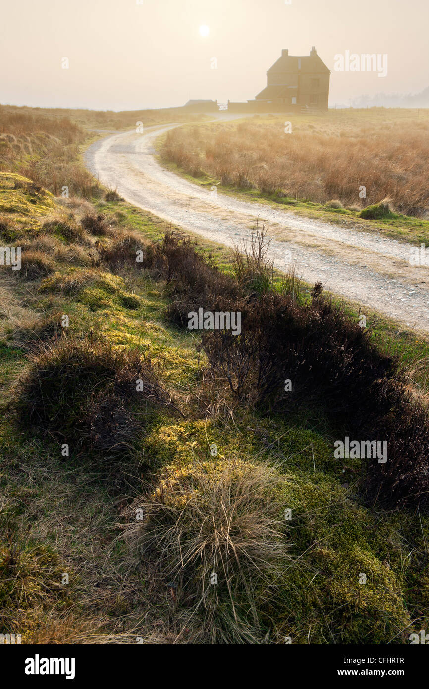 Bord blanc Lodge sur la succession dans le Derbyshire Longshaw Banque D'Images