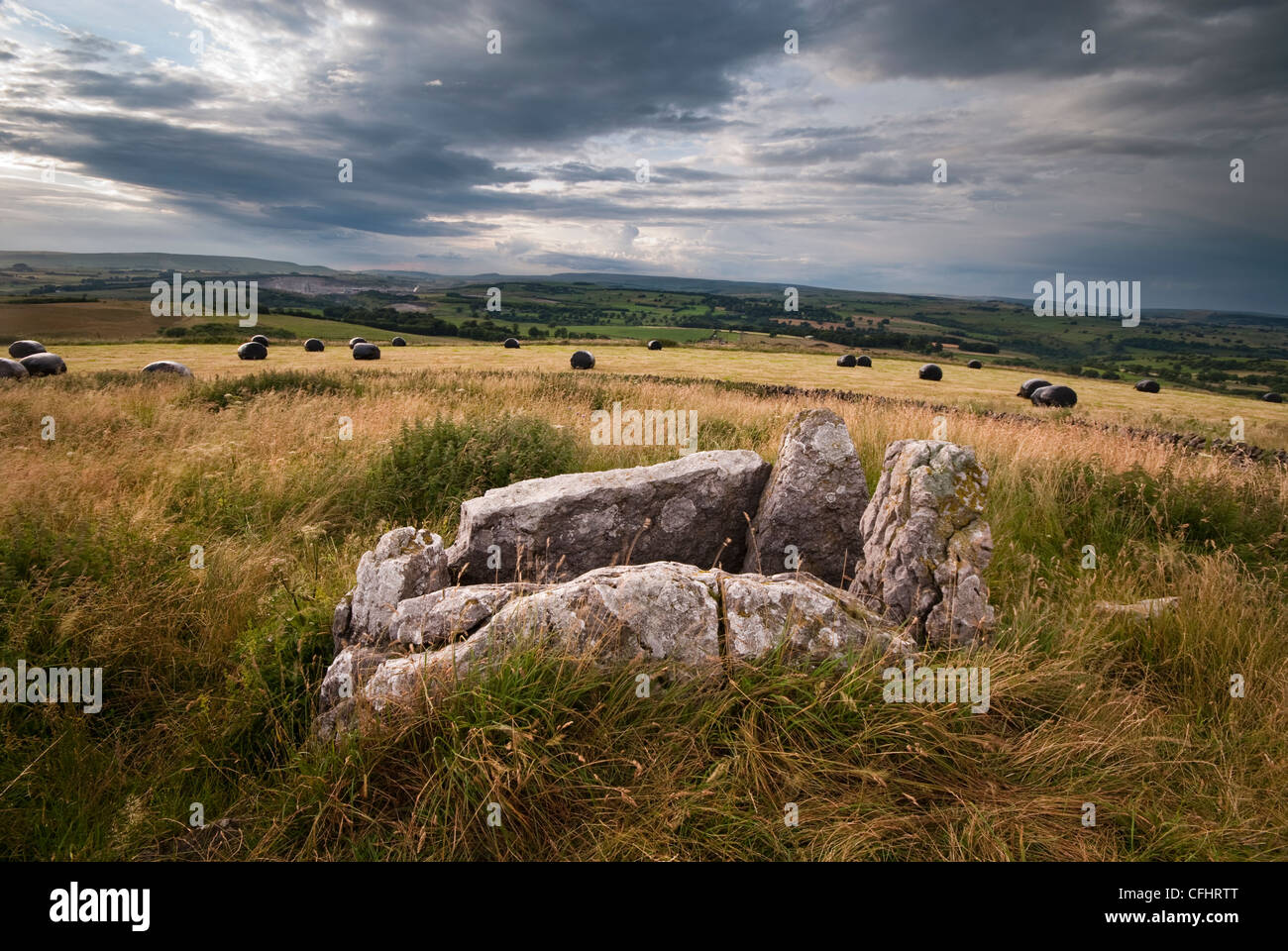 'Cinq puits' sépulture chambré sur Taddington Moor dans le Derbyshire Banque D'Images