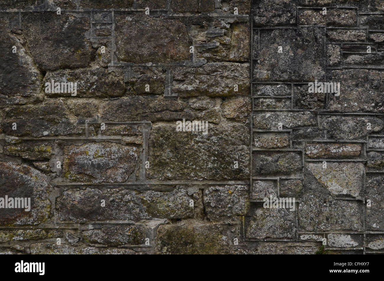 Mur en pierre de granit. Allégorie visuelle pour 'pare-feu' ou 'Accès refusé'. Banque D'Images