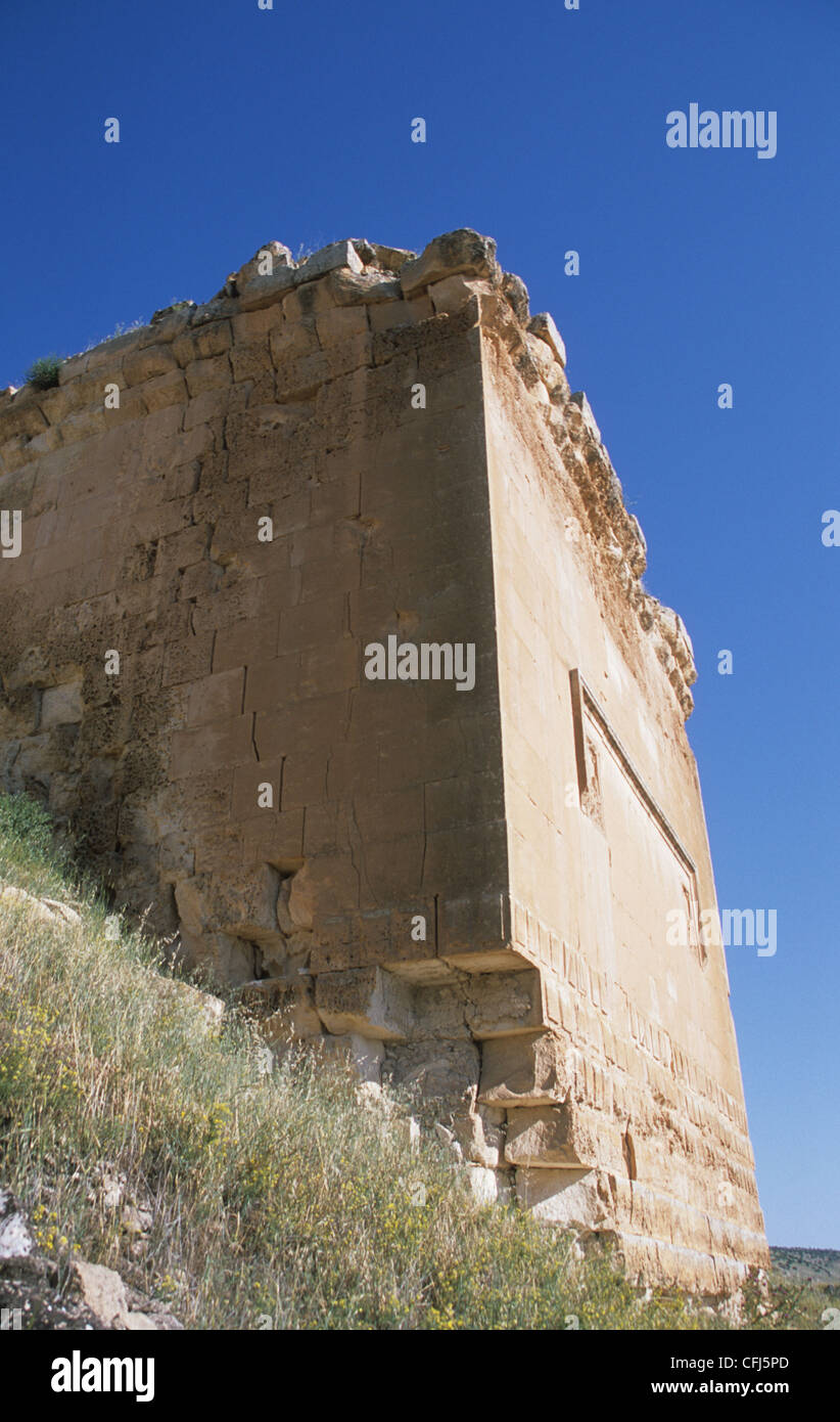 Ruines du château de Rumkale forteresse sur l'Euphrate près de Halfeti, au Sud Est de la Turquie Banque D'Images