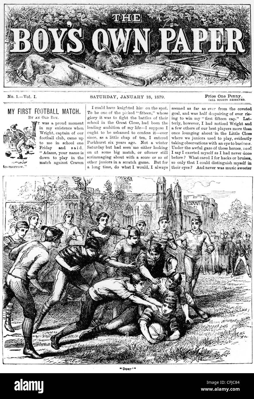 Le BOY'S OWN PAPER La première édition du 18 janvier 1879 Banque D'Images