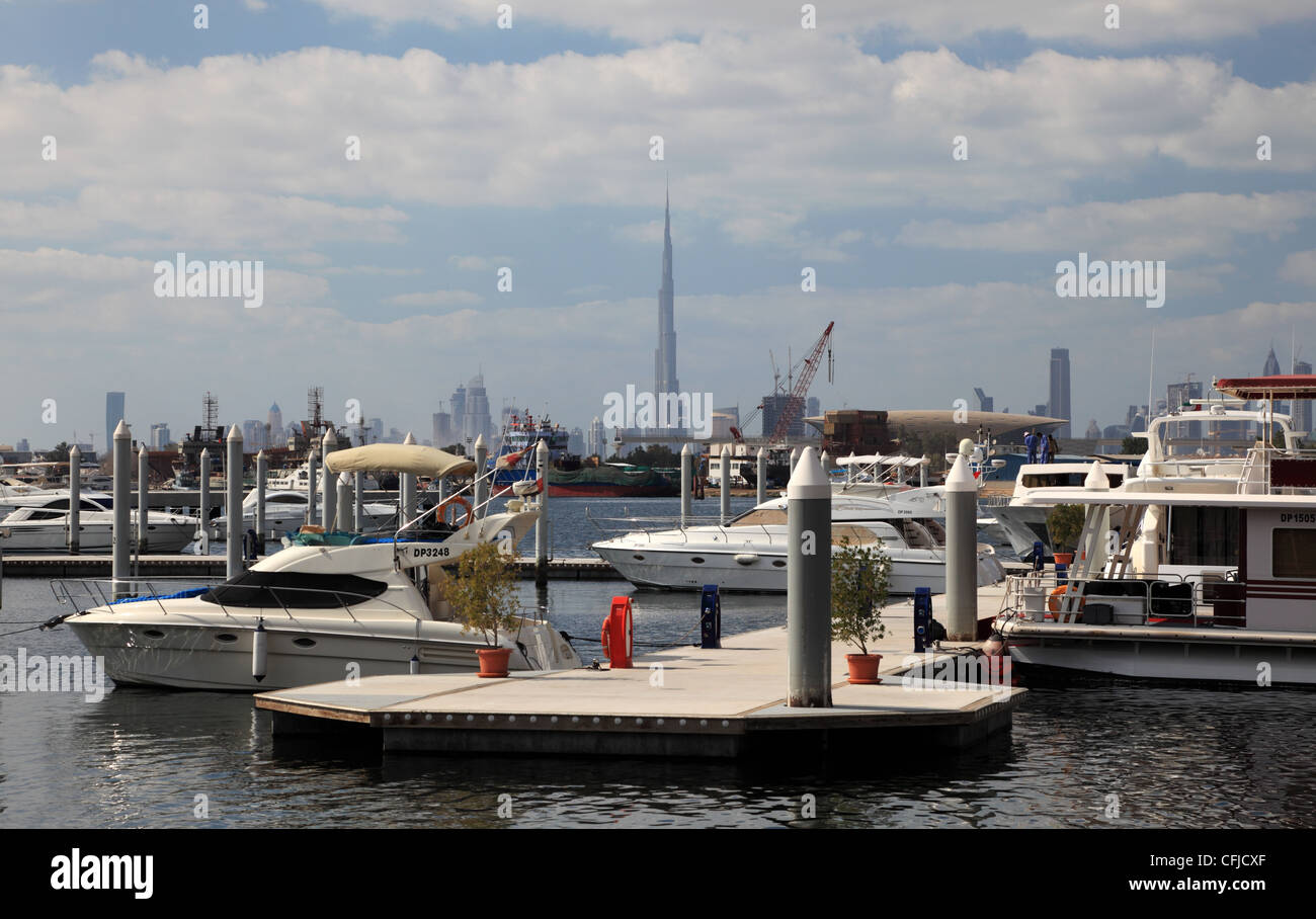 Marina au Dubai Festival City, Émirats Arabes Unis Banque D'Images