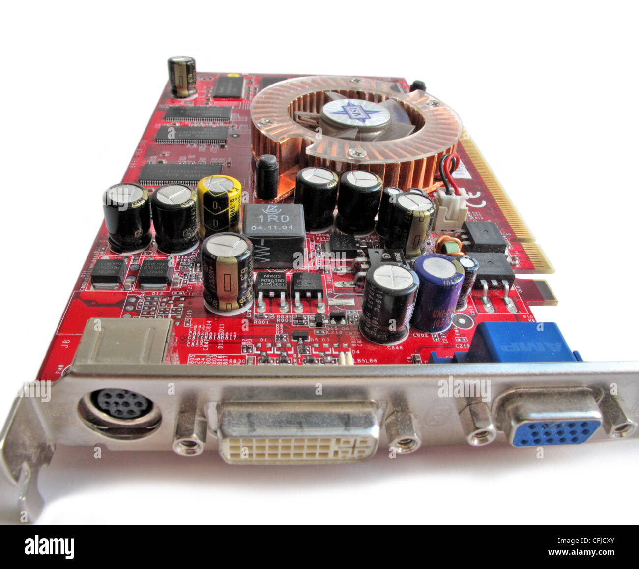 Gros plan d'une carte son et de la production des composants. Banque D'Images