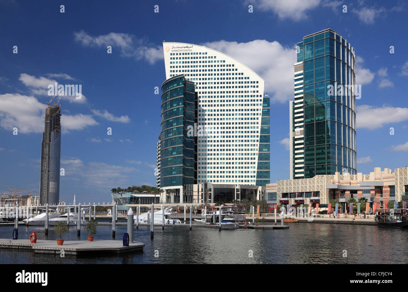 Marina au Dubai Festival City, Émirats Arabes Unis Banque D'Images