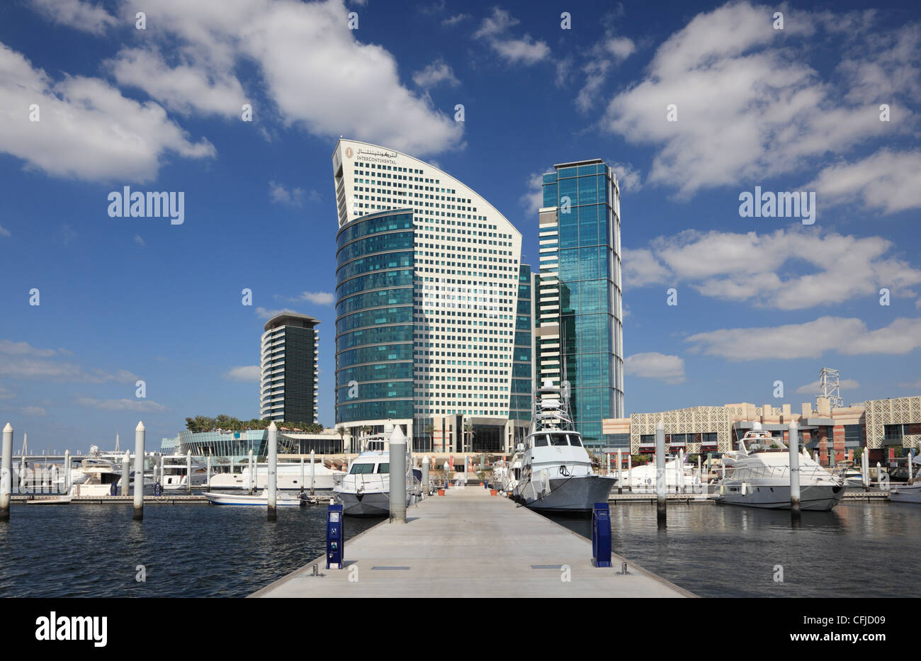 Marina au Dubai Festival City, Émirats Arabes Unis Banque D'Images