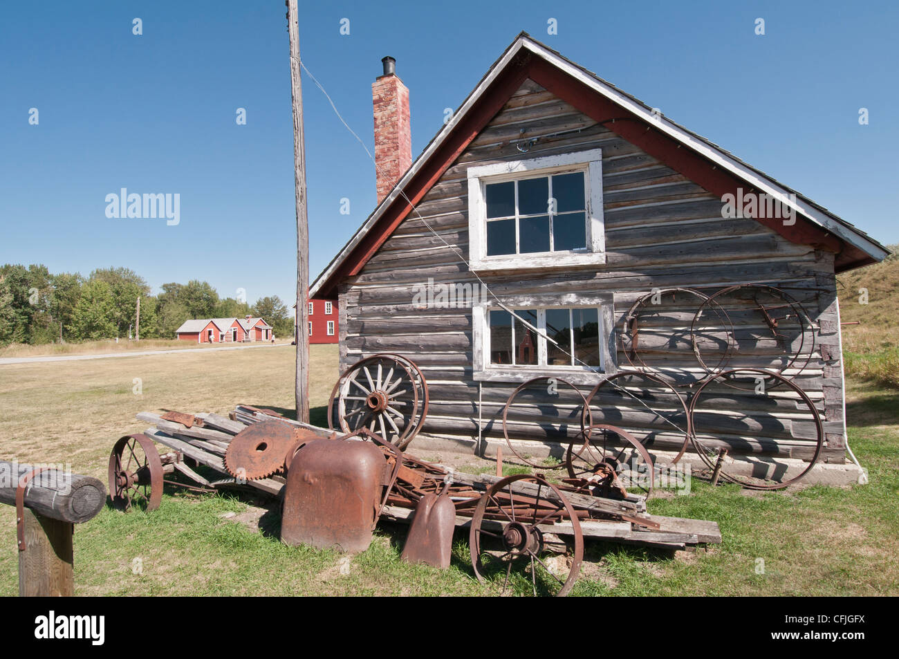 Les forgerons, Bar U Ranch, Lieu historique national, Alberta, Canada Banque D'Images