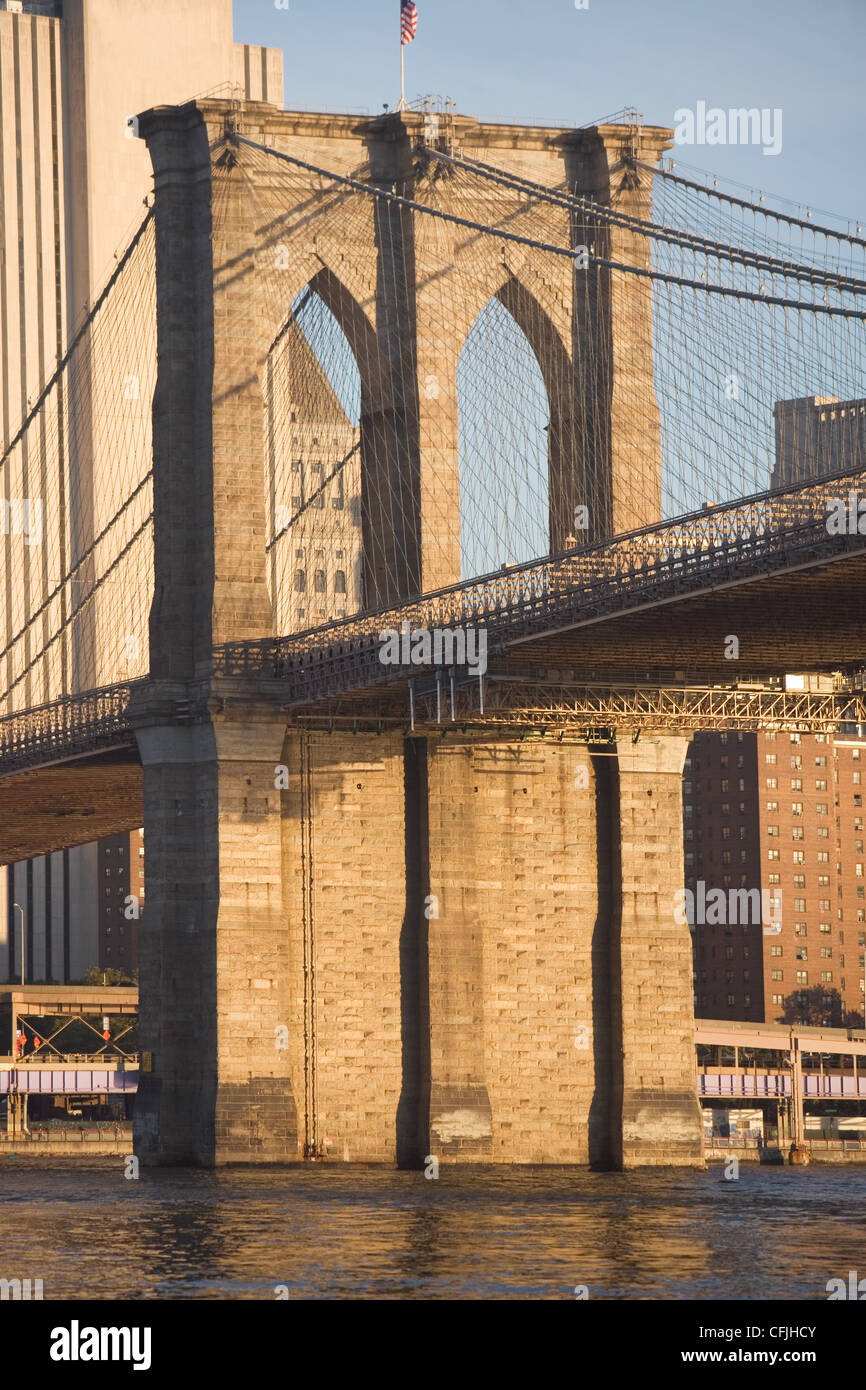 Pont de Brooklyn, New York, USA Banque D'Images