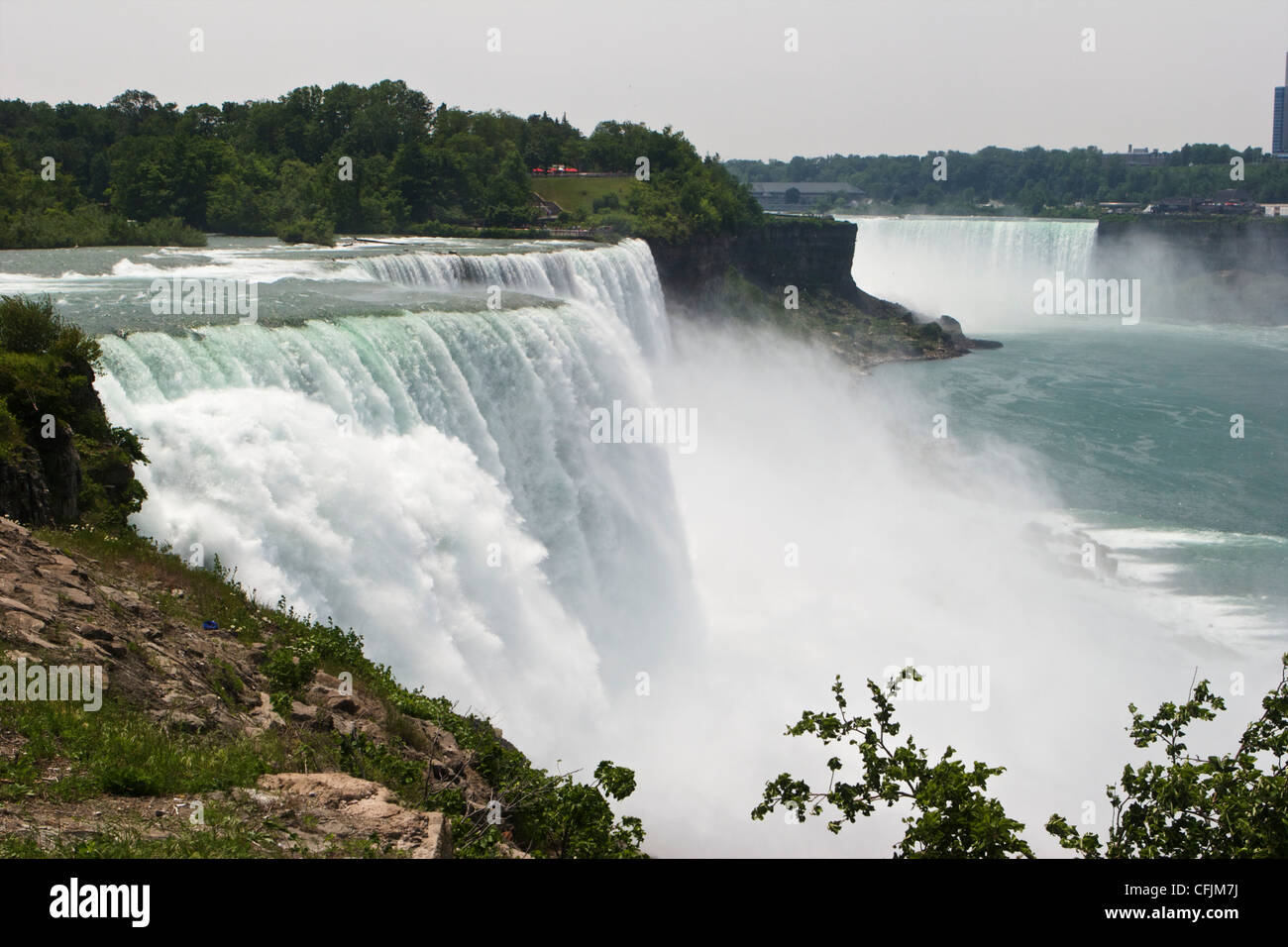 American Falls chutes Horseshoe avec en arrièreplan sur les chutes du Niagara Photo Stock Alamy