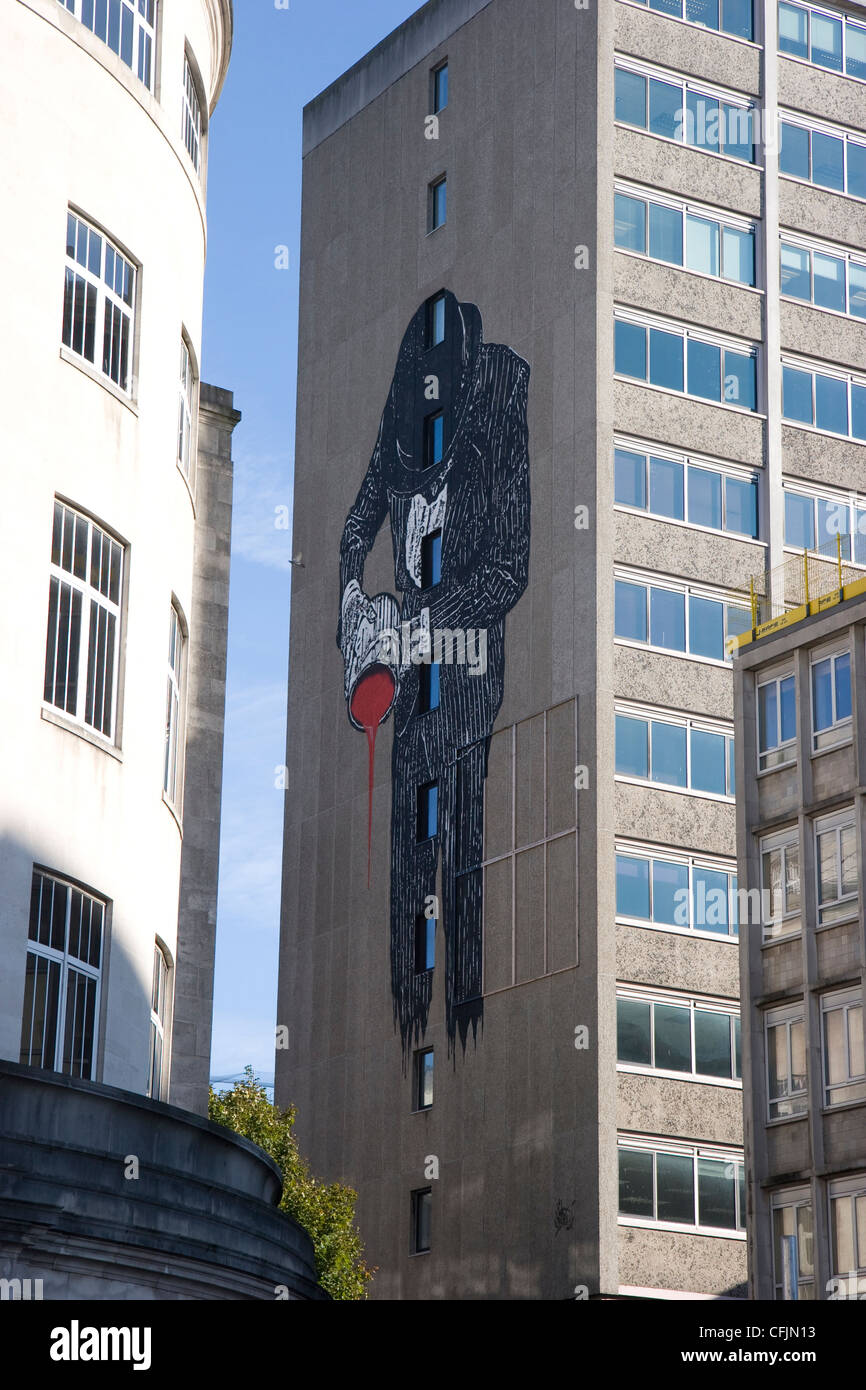 Graffiti dans le centre-ville de Bristol Banque D'Images