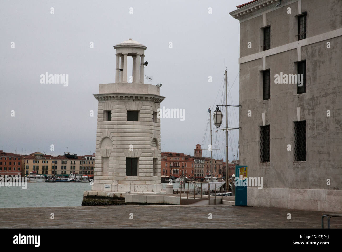 Le phare sur l'île de San Giorgio Maggiore Venise Italie Banque D'Images