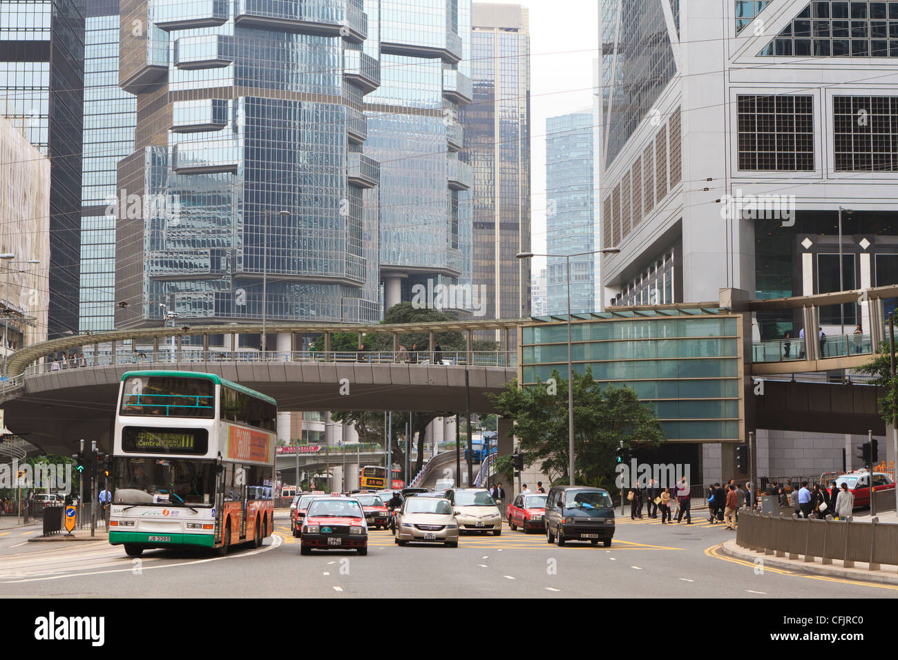 Scène de rue à Central, Hong Kong Island, Hong Kong, Chine, Asie Banque D'Images