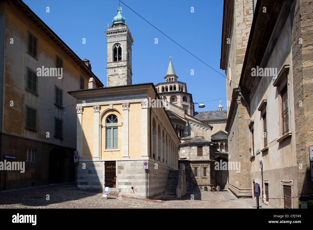 Basilique Santa Maria Maggiore, de la Piazza Duomo, Bergame, Lombardie, Italie, Europe Banque D'Images