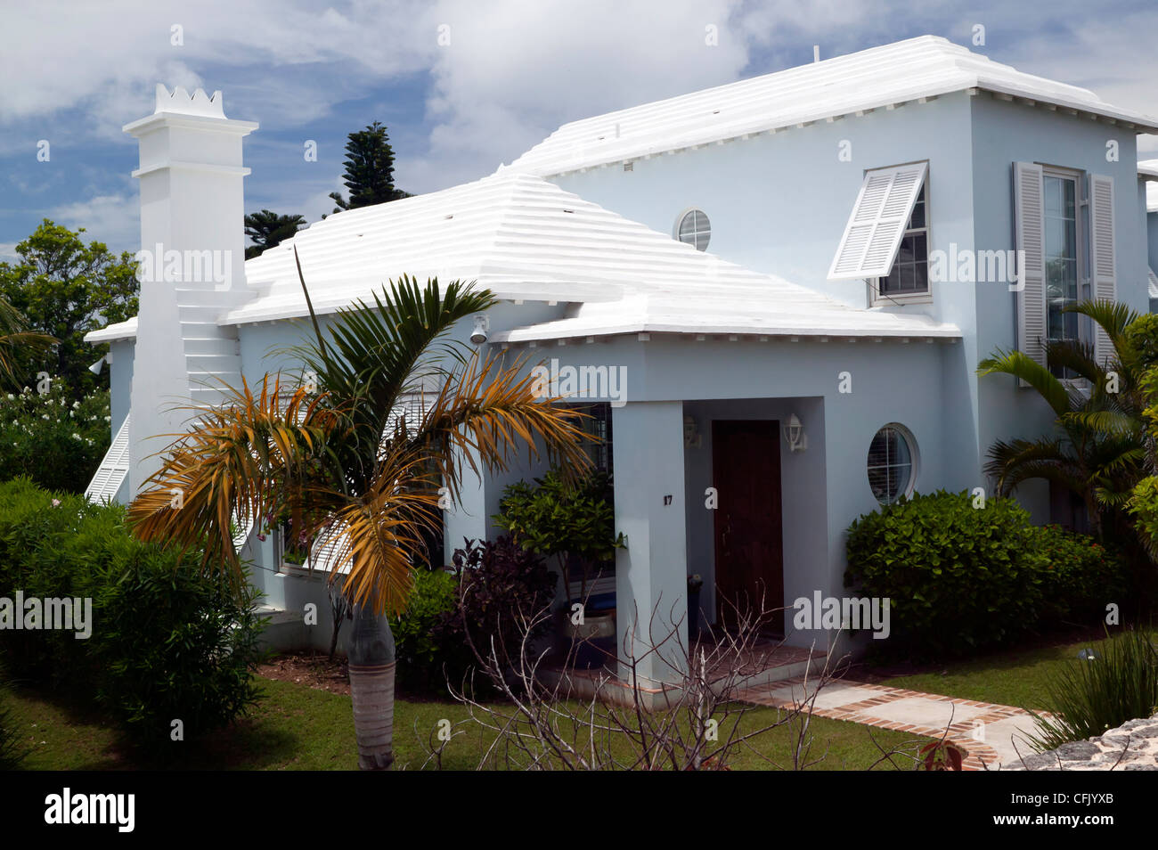 Architecture bermudien près de Belmont Hills Golf Club, Warwick Parish, Bermudes Banque D'Images