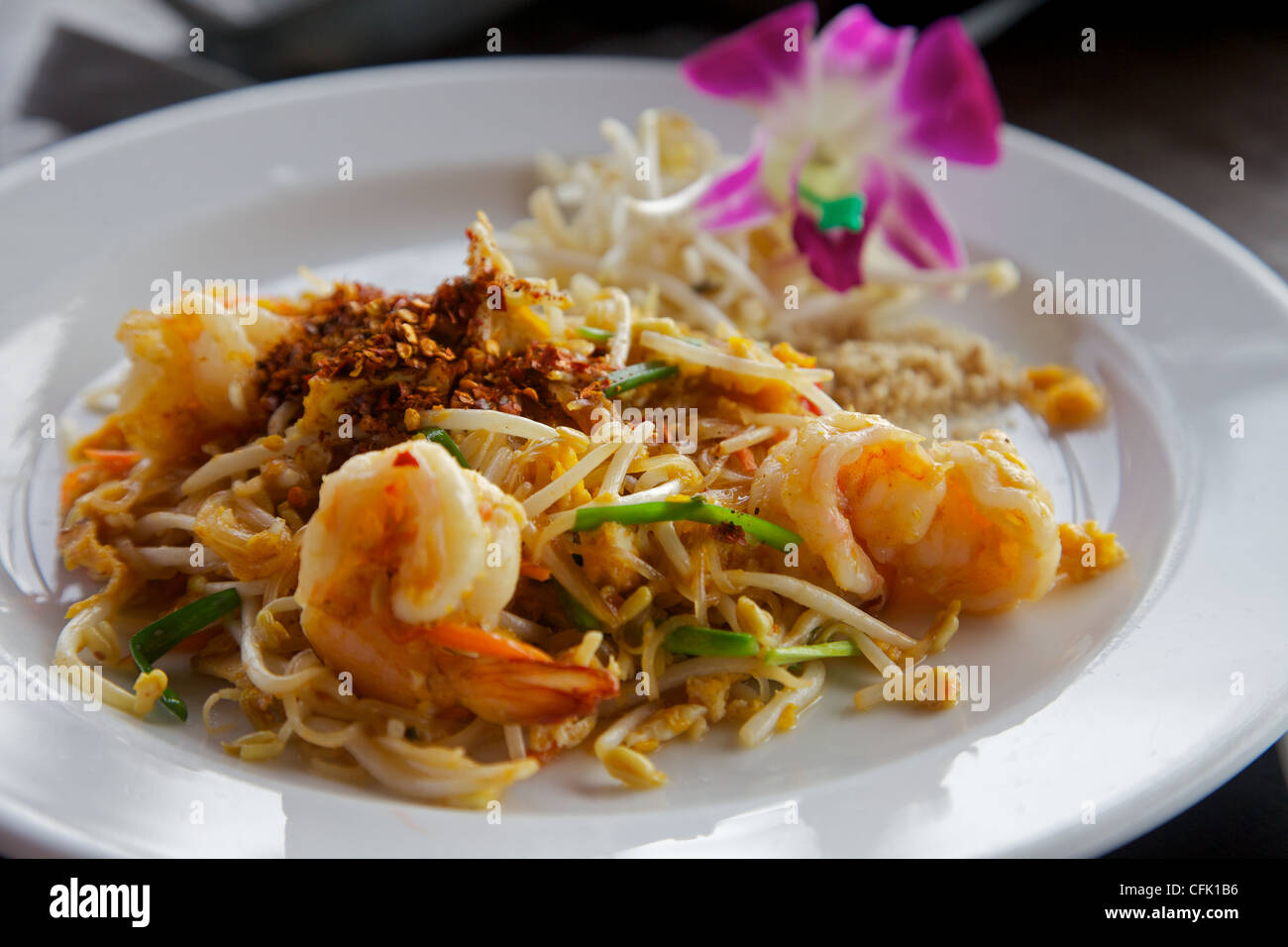 Un repas appelé Thaï Pad Thaï Banque D'Images