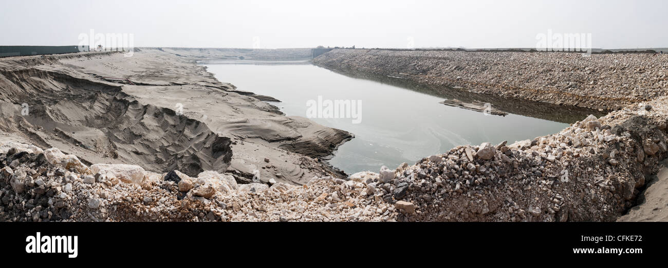 Projet MOSE à Chioggia. Une construction pour la protection des inondations de Venise, Italie, Europe Banque D'Images