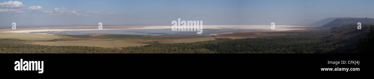 Panorama du lac Manyara, Tanzania, Africa Banque D'Images