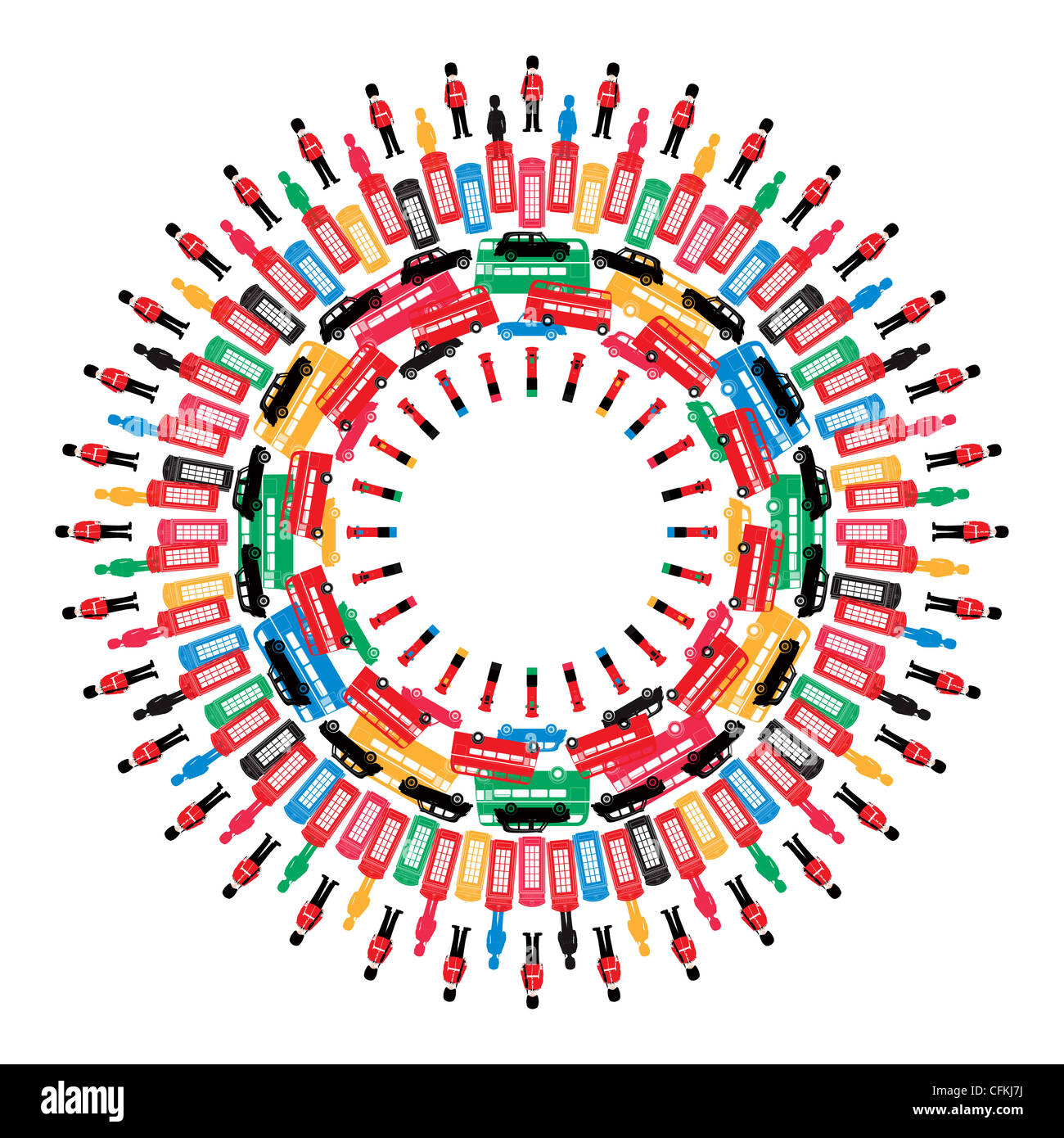 Les symboles des Jeux Olympiques de Londres en couleurs - Londres 2012 - vecteur illustration conceptuelle orientée isolés Banque D'Images