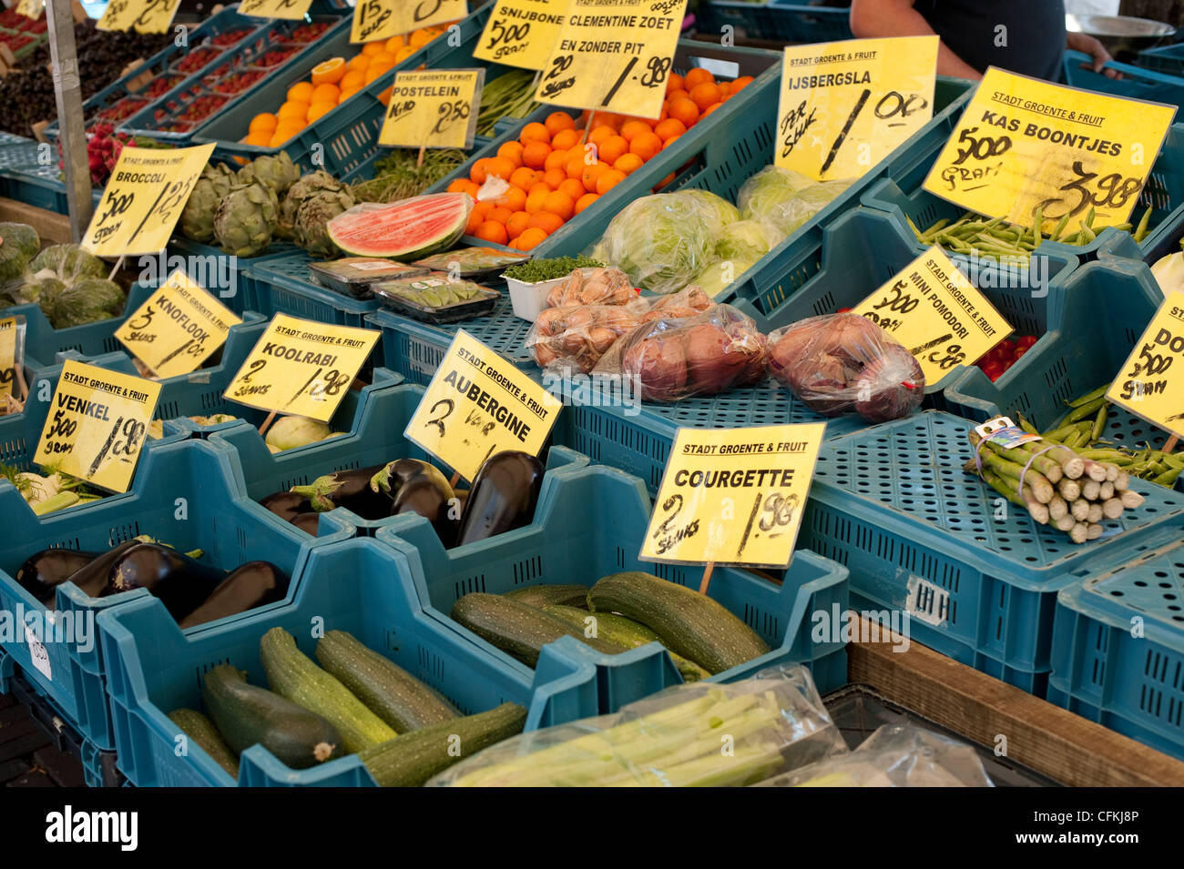 Marché traditionnel des agriculteurs Leiden Hollande Pays-bas Europe EU Banque D'Images
