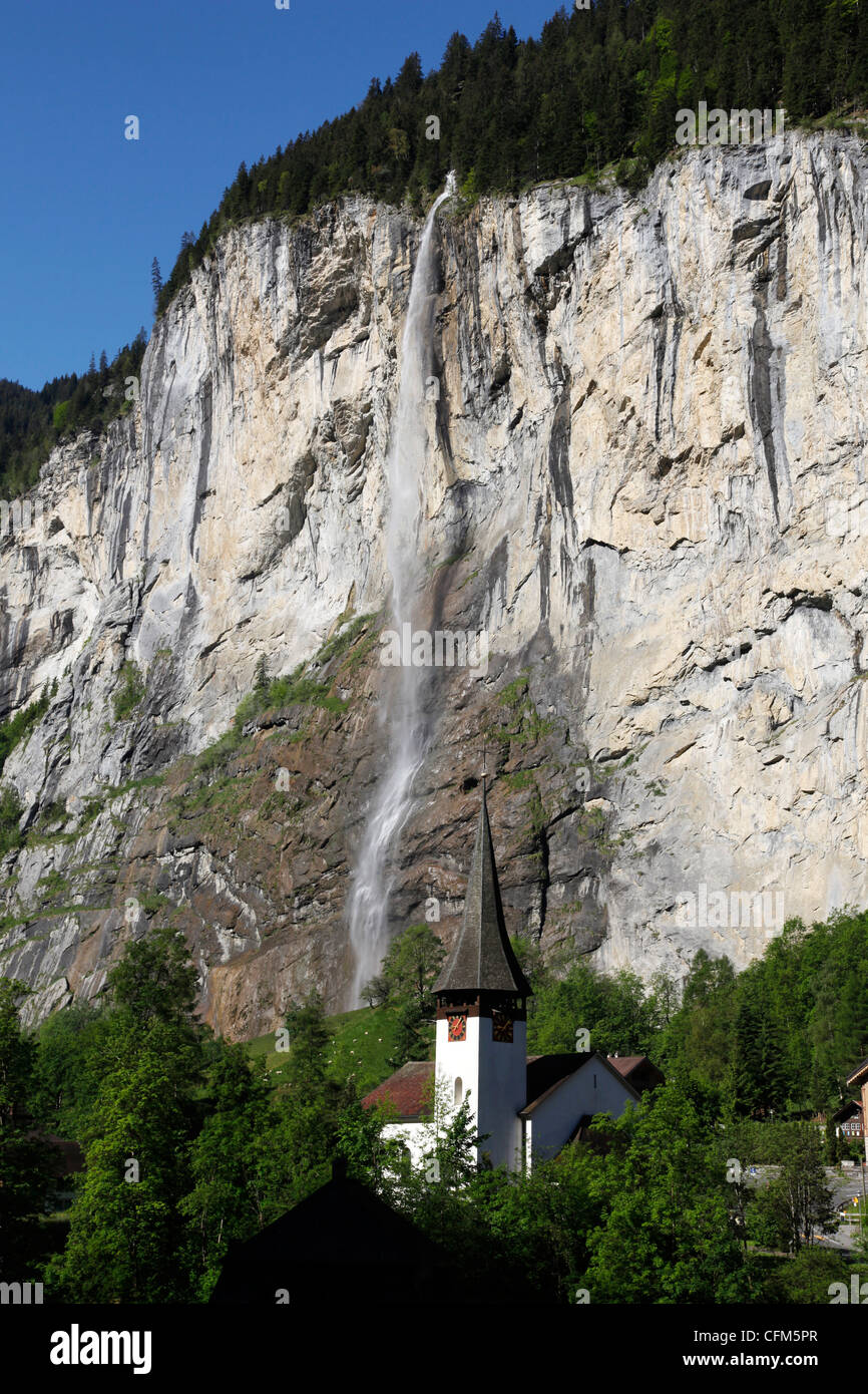 Chutes de Lauterbrunnen, vallée de Lauterbrunnen, Oberland Bernois, Alpes Suisses, Suisse, Europe Banque D'Images