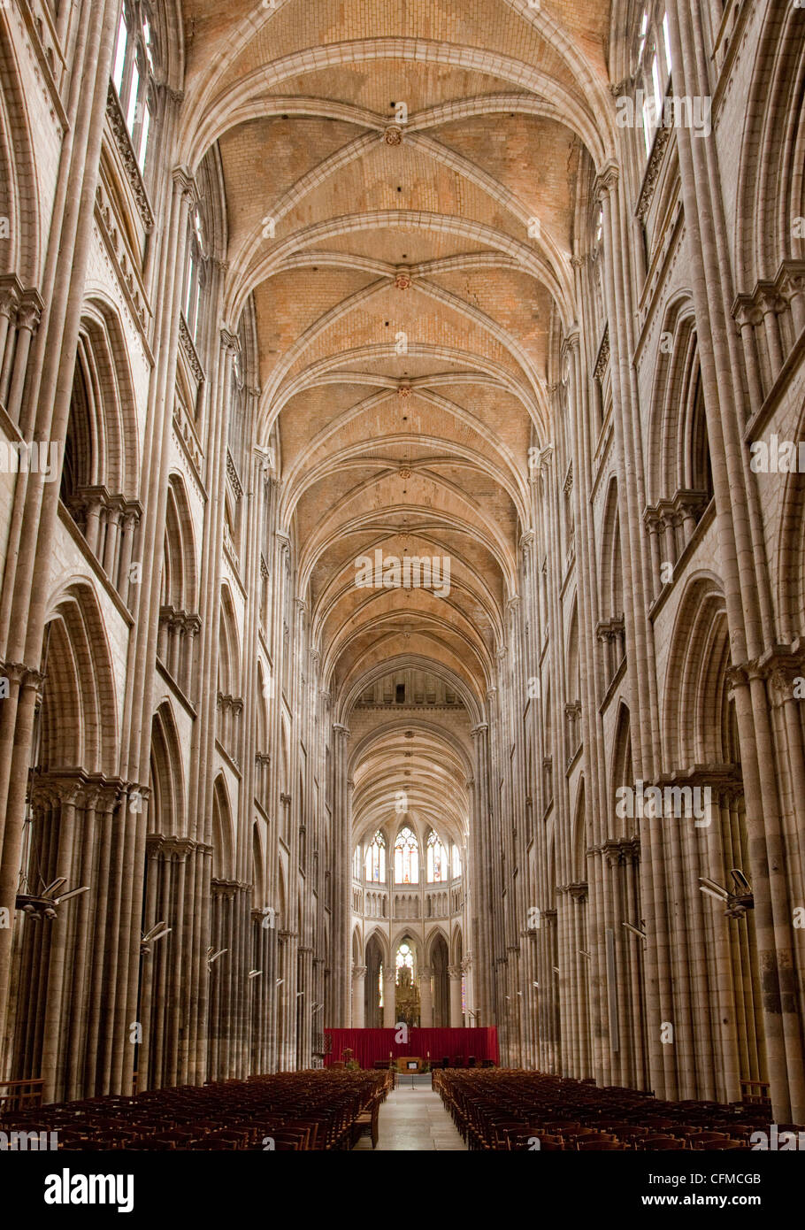 À l'Est de l'intérieur, la Cathédrale de Rouen, Rouen, Haute-Normandie, France, Europe Banque D'Images