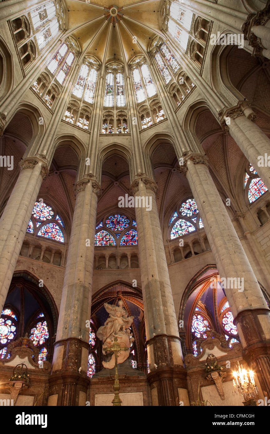 Piliers et voûte du choeur, la cathédrale de Beauvais, Beauvais, Picardie, France, Europe Banque D'Images