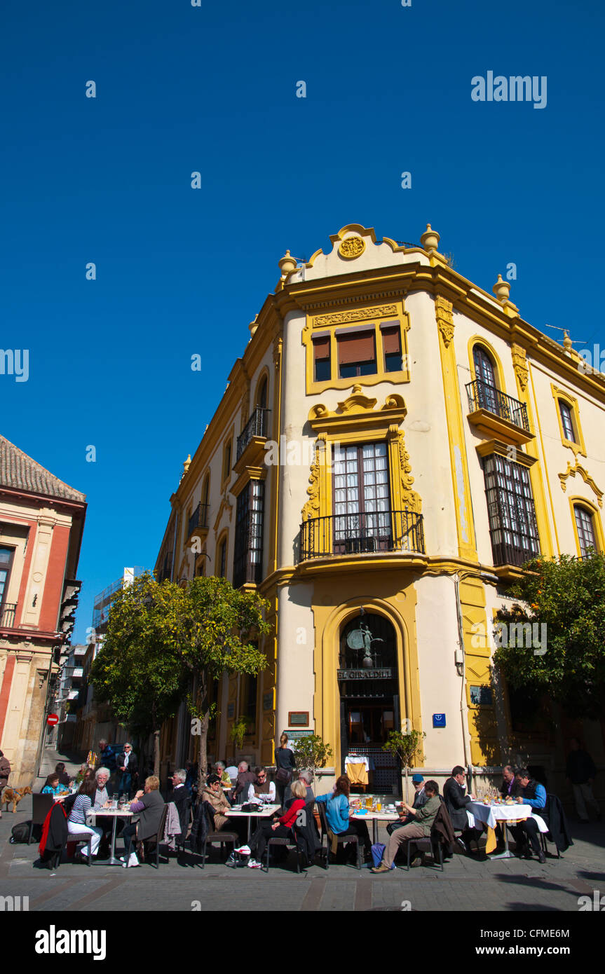 Plaza de la Virgen de los Reyes square quartier Santa Cruz de Séville Andalousie Espagne centrale Banque D'Images