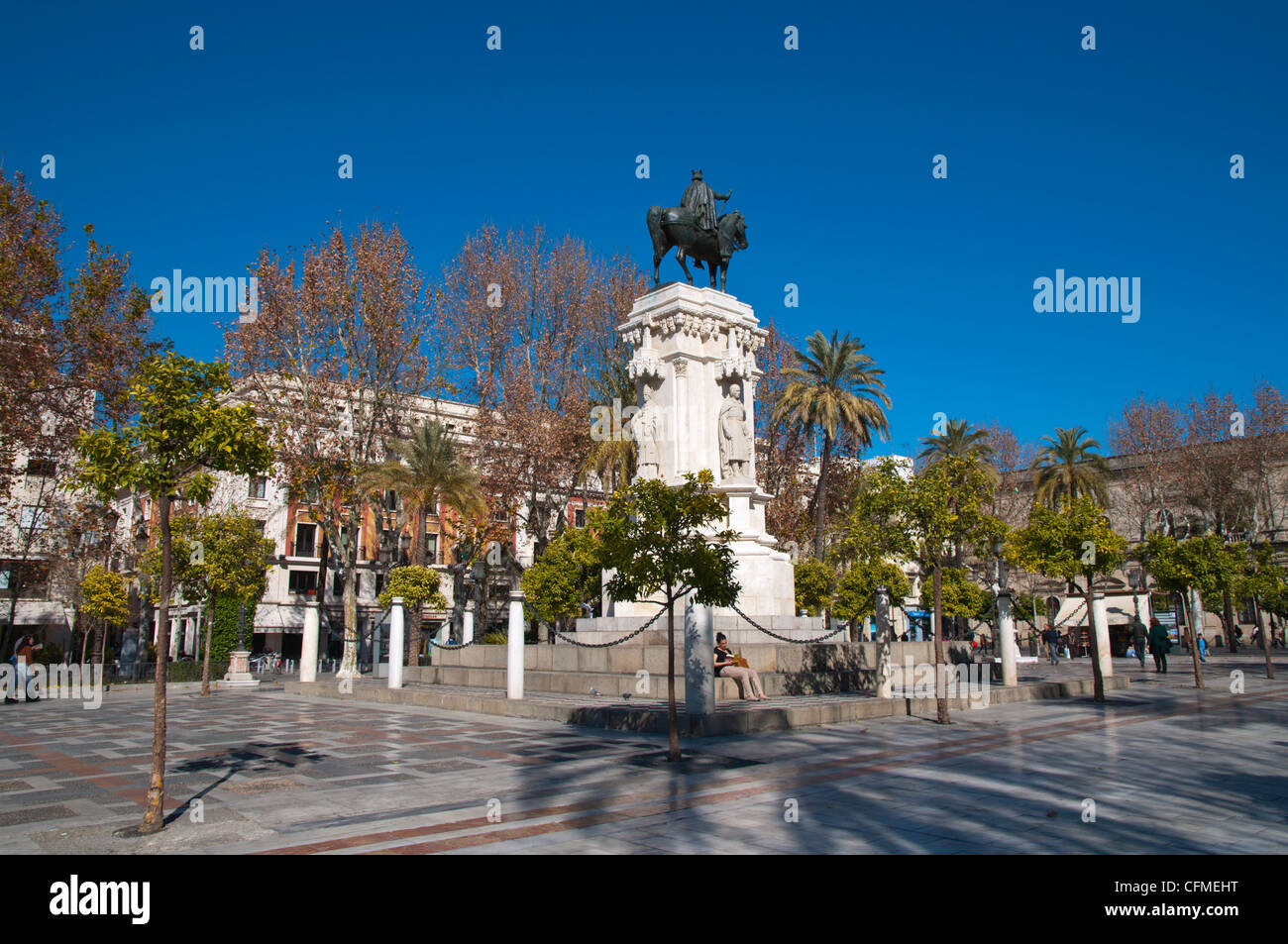 La Plaza Nueva, centre de Séville Andalousie Espagne Banque D'Images