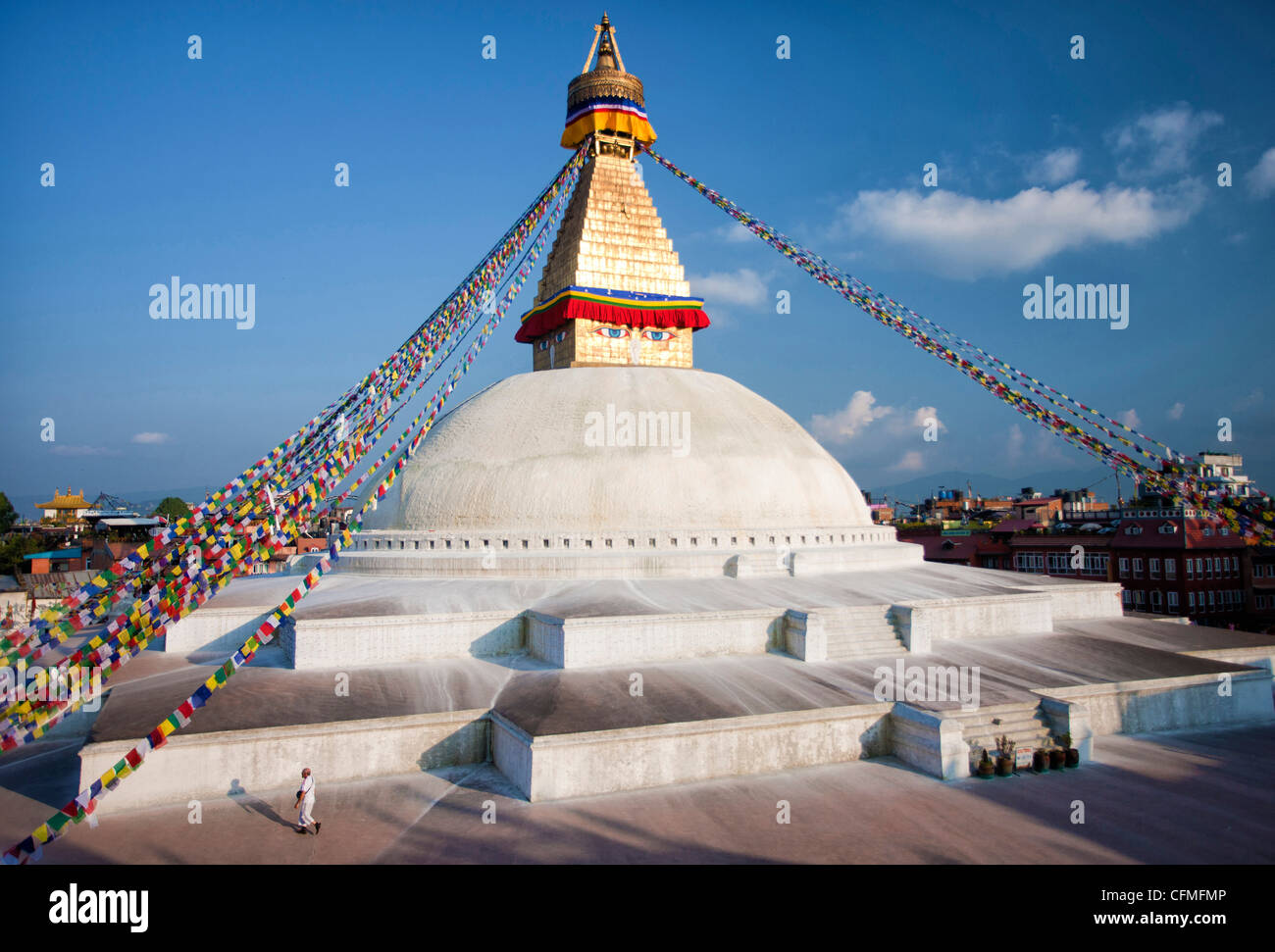 Stupa de Bodhnath (Boudhanth) (Boudha), Katmandou, Népal, Asie Banque D'Images