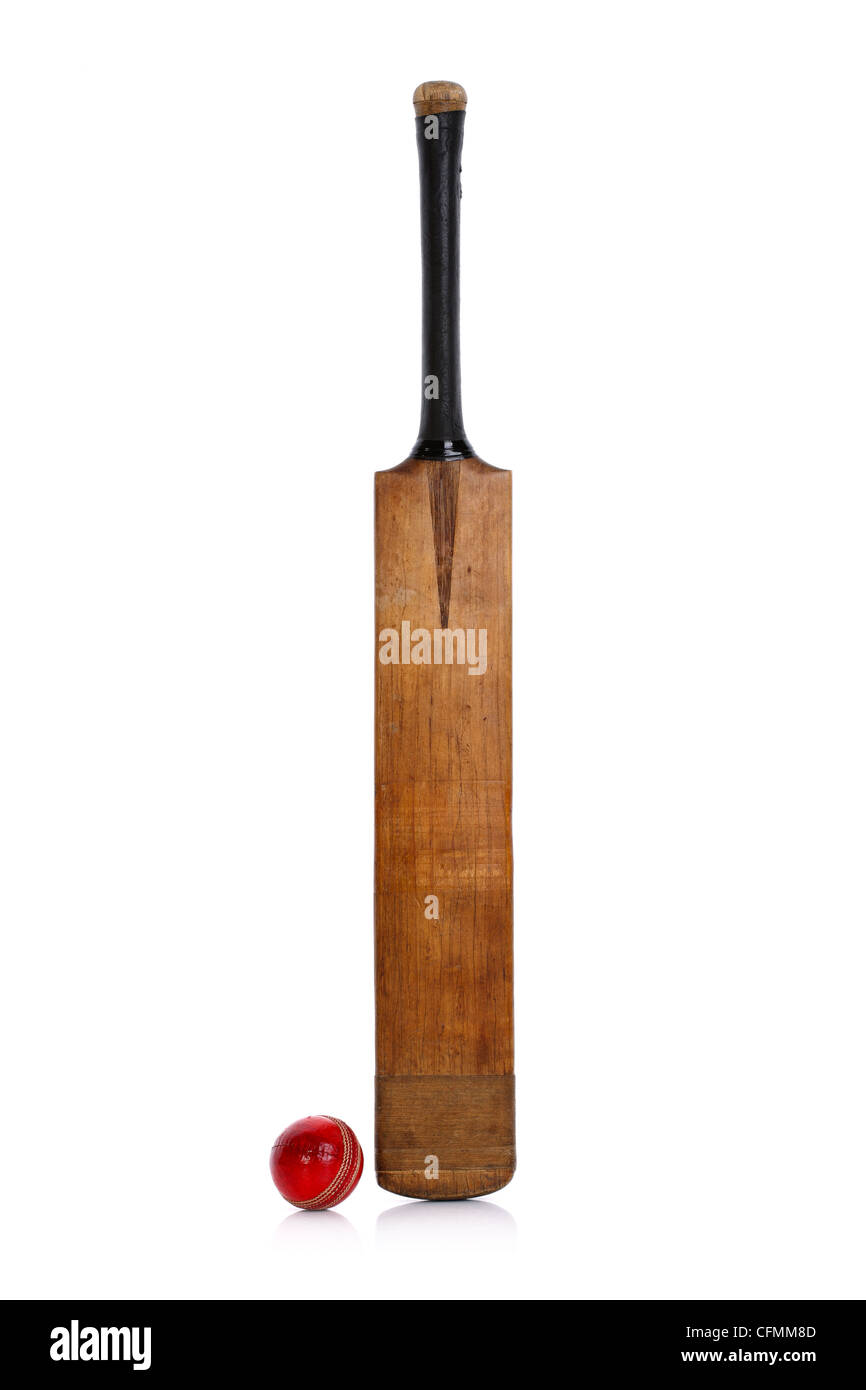 Le Cricket bat and ball Banque D'Images