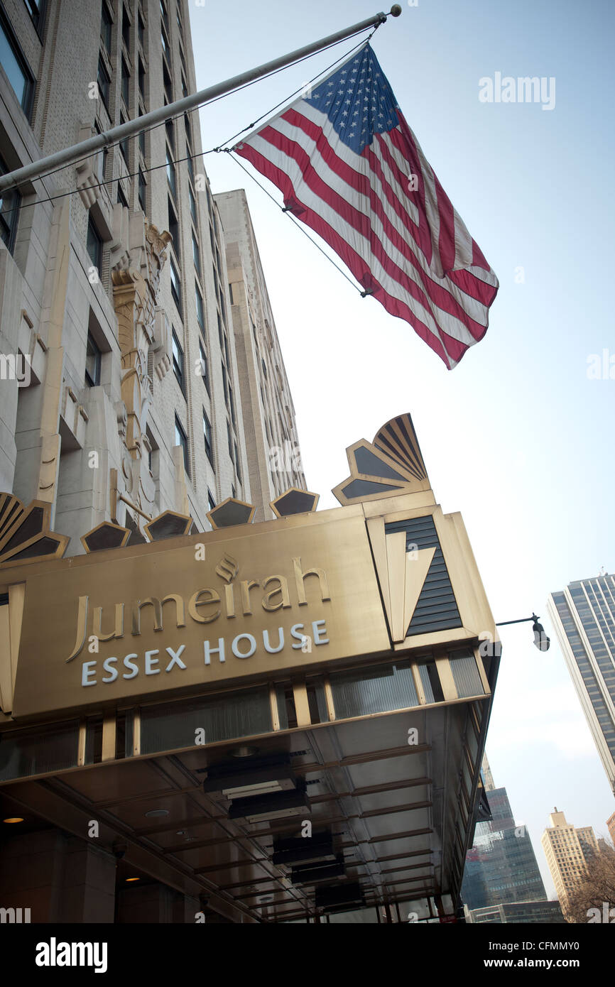 Le Jumeirah Essex House Hotel, construit en 1931, sur Central Park South à New York Banque D'Images