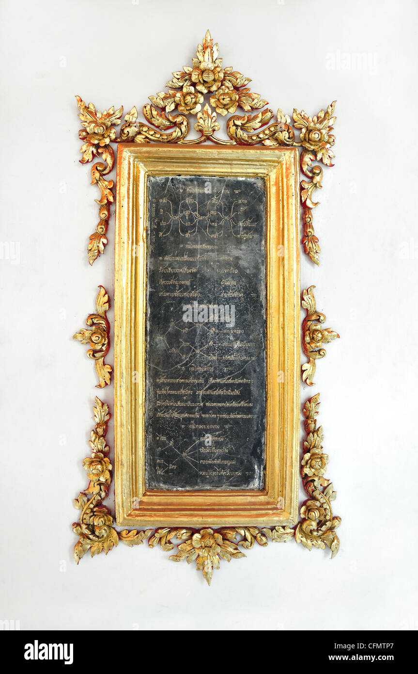 Détail de la décoration dans un temple thaïlandais,Thailand Banque D'Images