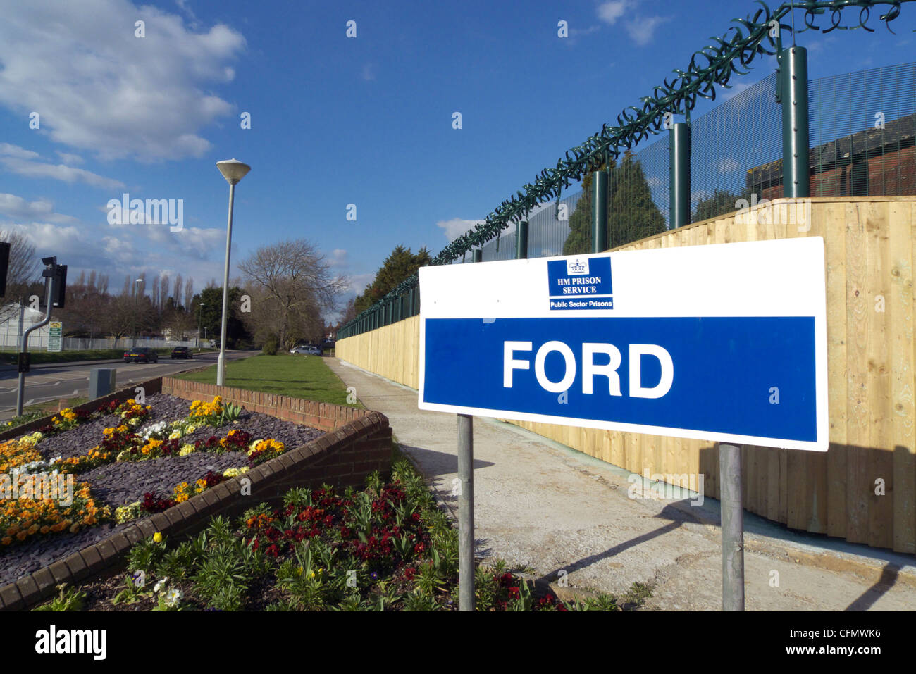 United Kingdom West Sussex l'entrée de Ford Ford prison ouverte Banque D'Images