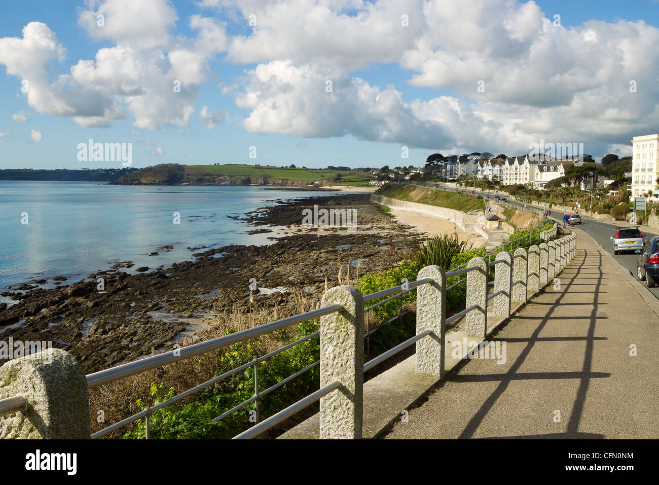 Falmouth Cliff Road Sea front, Cornwall UK. Banque D'Images